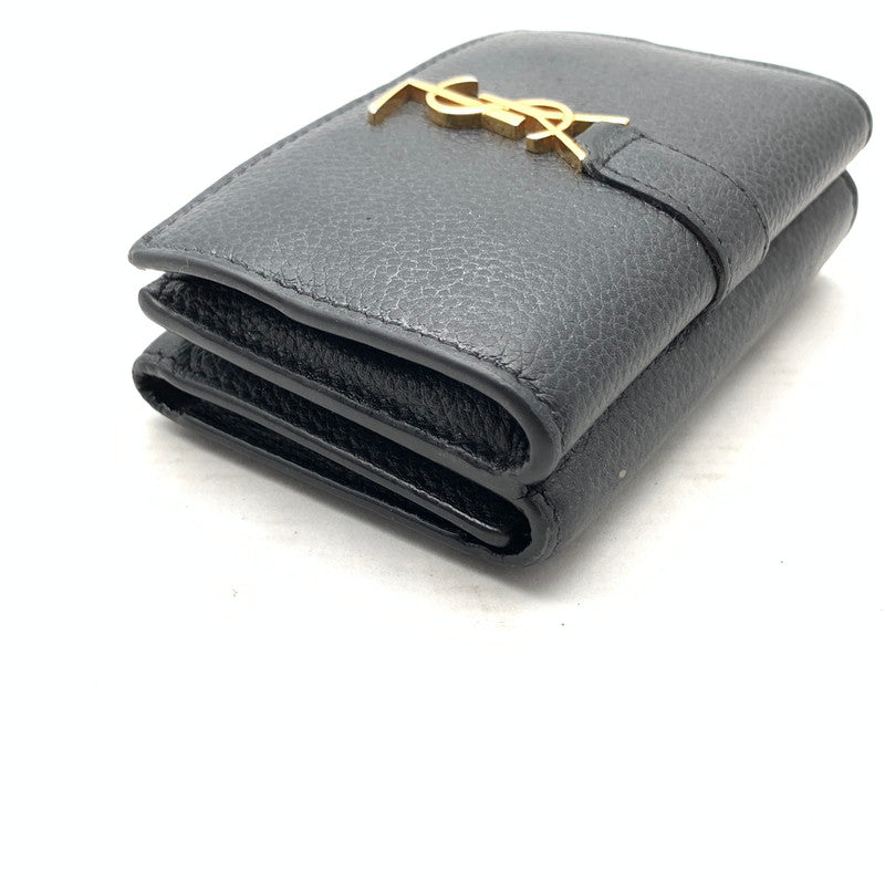 【中古品】【メンズ】 SAINT LAURENT サンローラン 669959 ORIGAMI TINY WALLET レザー 3つ折り財布 ウォレット ブランド 181-260921-gm-41-fuzh カラー：ブラック 万代Net店