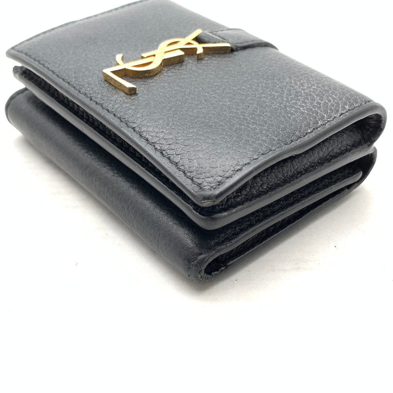 【中古品】【メンズ】 SAINT LAURENT サンローラン 669959 ORIGAMI TINY WALLET レザー 3つ折り財布 ウォレット ブランド 181-260921-gm-41-fuzh カラー：ブラック 万代Net店