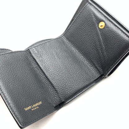 【中古品】【メンズ】 SAINT LAURENT サンローラン 669959 ORIGAMI TINY WALLET レザー 3つ折り財布 ウォレット ブランド 181-260921-gm-41-fuzh カラー：ブラック 万代Net店