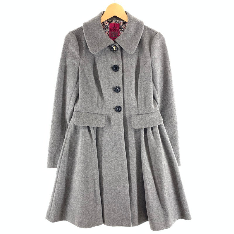 【中古品】【レディース】 ANNA SUI アナスイ コート ウール95% ジャケット アウター ブランド 169-260922-gm-45-fuzh サイズ：2 カラー：グレー カーキ 万代Net店