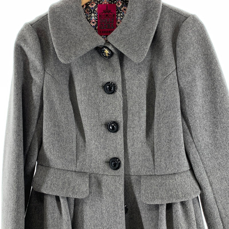 【中古品】【レディース】 ANNA SUI アナスイ コート ウール95% ジャケット アウター ブランド 169-260922-gm-45-fuzh サイズ：2 カラー：グレー カーキ 万代Net店