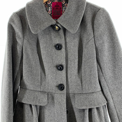 【中古品】【レディース】 ANNA SUI アナスイ コート ウール95% ジャケット アウター ブランド 169-260922-gm-45-fuzh サイズ：2 カラー：グレー カーキ 万代Net店