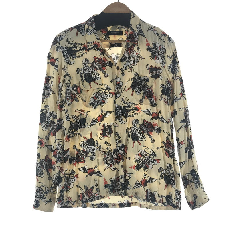 【中古品】【メンズ】 RUDE GALLERY ルードギャラリー 長袖シャツ CREAM.総柄 SIZE:2 142-260924-ky-07-fuzh 万代Net店