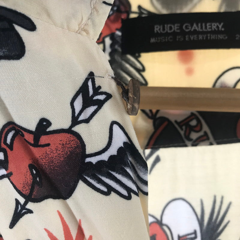 【中古品】【メンズ】 RUDE GALLERY ルードギャラリー 長袖シャツ CREAM.総柄 SIZE:2 142-260924-ky-07-fuzh 万代Net店