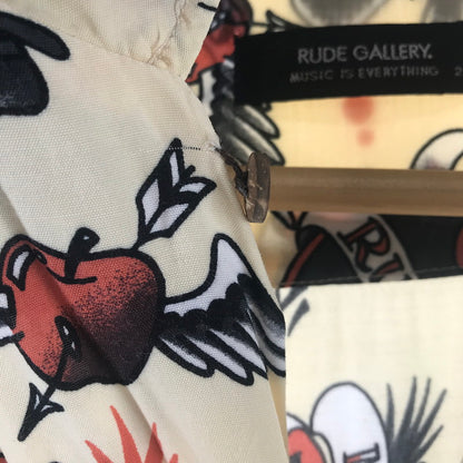 【中古品】【メンズ】 RUDE GALLERY ルードギャラリー 長袖シャツ CREAM.総柄 SIZE:2 142-260924-ky-07-fuzh 万代Net店