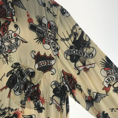 【中古品】【メンズ】 RUDE GALLERY ルードギャラリー 長袖シャツ CREAM.総柄 SIZE:2 142-260924-ky-07-fuzh 万代Net店