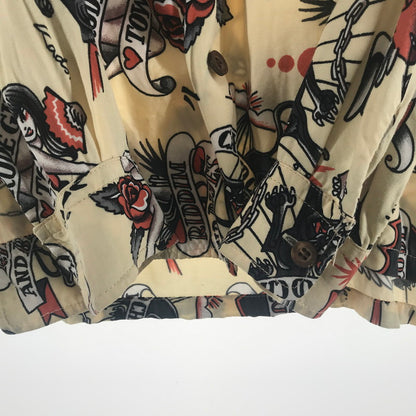 【中古品】【メンズ】 RUDE GALLERY ルードギャラリー 長袖シャツ CREAM.総柄 SIZE:2 142-260924-ky-07-fuzh 万代Net店