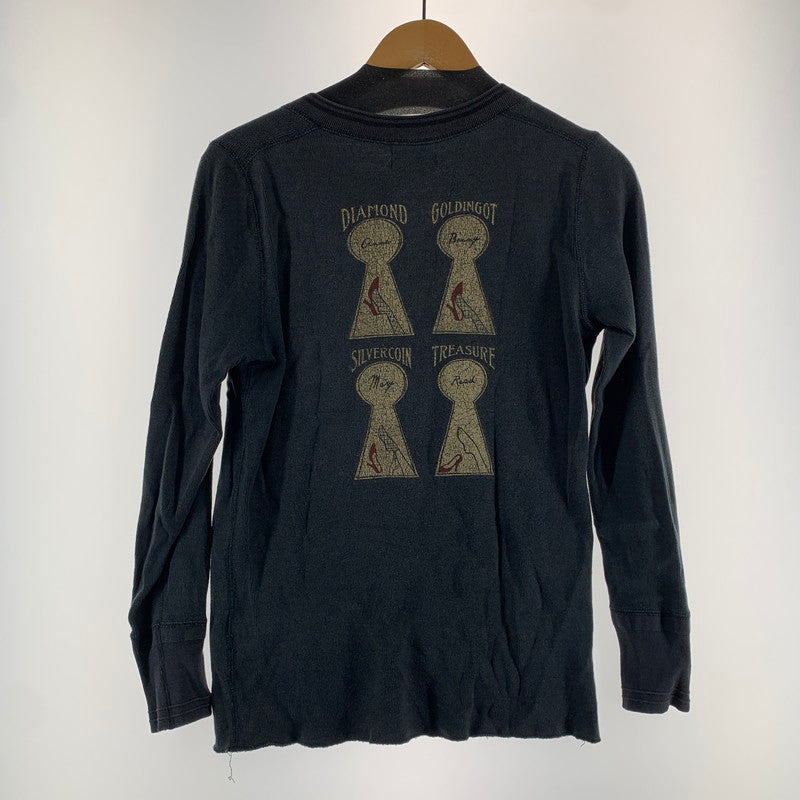 【中古品】【メンズ】 GLADHAND グラッドハンド 長袖Tシャツ BLACK.ヘンリー 男性 ロンT ロングTシャツ ※色ムラ・ほつれあり 142-260927-io-09-fuzh サイズ：S カラー：ブラック 万代Net店