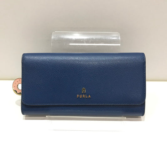 【中古美品】【レディース】 FURLA フルラ 長財布 カラーNAVY.PINK スナップボタン 本体のみ 財布 181-260924-ky-14-fuzh 万代Net店