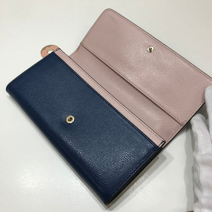 【中古美品】【レディース】 FURLA フルラ 長財布 カラーNAVY.PINK スナップボタン 本体のみ 財布 181-260924-ky-14-fuzh 万代Net店