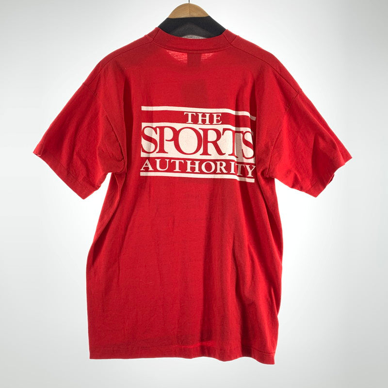 【中古品】【メンズ】 BEST ベスト 90年代 Tシャツ RED.釣りプリント 半袖 男性 ※汚れあり 145-260927-io-12-fuzh サイズ：XL カラー：レッド 万代Net店