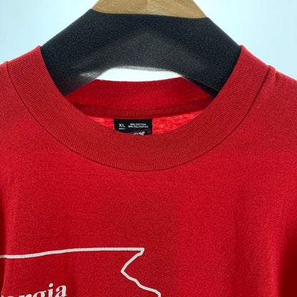 【中古品】【メンズ】 BEST ベスト 90年代 Tシャツ RED.釣りプリント 半袖 男性 ※汚れあり 145-260927-io-12-fuzh サイズ：XL カラー：レッド 万代Net店