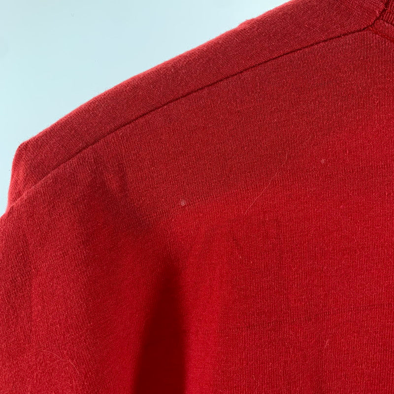 【中古品】【メンズ】 BEST ベスト 90年代 Tシャツ RED.釣りプリント 半袖 男性 ※汚れあり 145-260927-io-12-fuzh サイズ：XL カラー：レッド 万代Net店