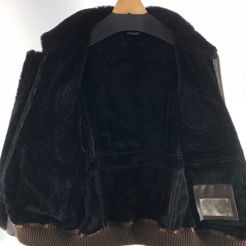 【中古品】【メンズ】 TED MAN レザー フライトジャケット 刺繍 アウター ブランド 古着 145-260923-gm-22-fuzh サイズ：L カラー：ブラウン 万代Net店