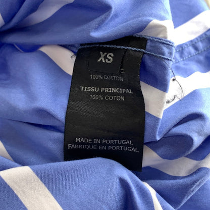 【中古品】【メンズ】 VETEMENTS ヴェトモン ストライプ 長袖シャツ オーバーサイズ ブランド 古着 140-260923-gm-46-fuz サイズ：XS カラー：ブルー ホワイト 万代Net店
