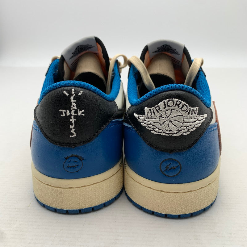 【中古品】【レディース】 NIKE ナイキ×TRAVIS SCOTT トラヴィス・スコット ×FRAGMENT フラグメント DM7866-140 AIR JORDAN 1 LOW エアジョーダン スニーカー 靴 166-260922-gm-42-fuzh サイズ：24.5cm カラー：ホワイト ブラック ブルー 万代Net店