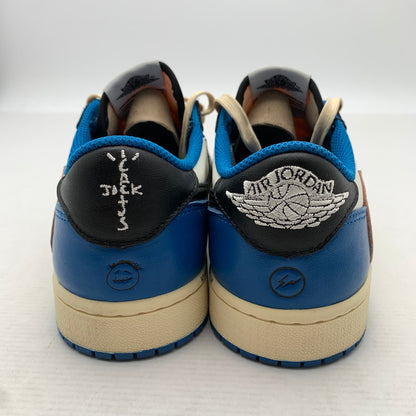 【中古品】【レディース】 NIKE ナイキ×TRAVIS SCOTT トラヴィス・スコット ×FRAGMENT フラグメント DM7866-140 AIR JORDAN 1 LOW エアジョーダン スニーカー 靴 166-260922-gm-42-fuzh サイズ：24.5cm カラー：ホワイト ブラック ブルー 万代Net店