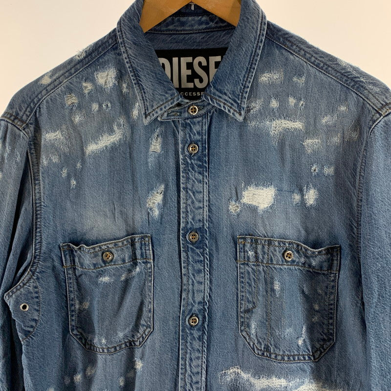 【中古品】【メンズ】 DIESEL ディーゼル デニムシャツ 長袖シャツ 141-260926-gm-42-fuzh サイズ：S カラー：インディゴ 万代Net店
