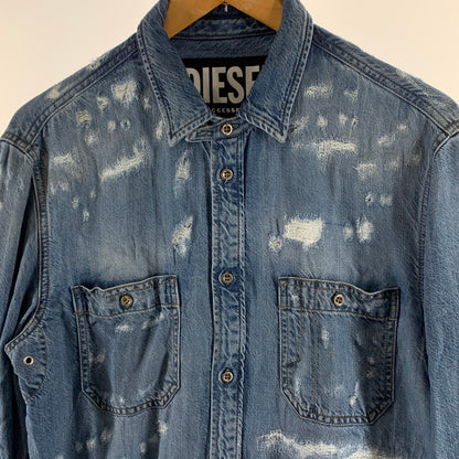 【中古品】【メンズ】 DIESEL ディーゼル デニムシャツ 長袖シャツ 141-260926-gm-42-fuzh サイズ：S カラー：インディゴ 万代Net店