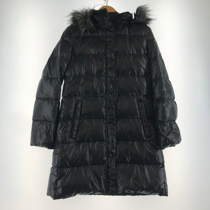 【中古品】【レディース】 UNIQLO ユニクロ DOWN COAT ダウンコート アウター 上着 フード付き BLACK ※使用感あり・腰ベルト無し 169-261018-io-02-fuzh サイズ：L カラー：ブラック 万代Net店