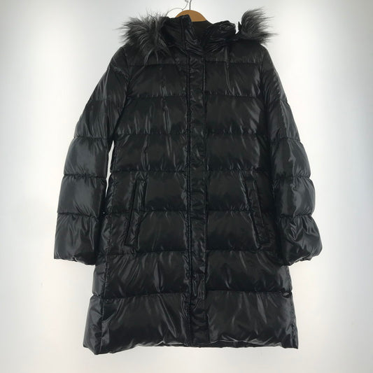 【中古品】【レディース】 UNIQLO ユニクロ DOWN COAT ダウンコート アウター 上着 フード付き BLACK ※使用感あり・腰ベルト無し 169-261018-io-02-fuzh サイズ：L カラー：ブラック 万代Net店