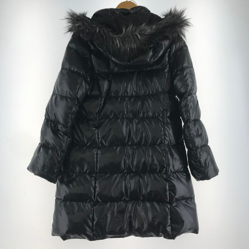 【中古品】【レディース】 UNIQLO ユニクロ DOWN COAT ダウンコート アウター 上着 フード付き BLACK ※使用感あり・腰ベルト無し 169-261018-io-02-fuzh サイズ：L カラー：ブラック 万代Net店