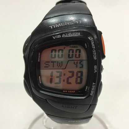 【中古品】【メンズ】 CASIO カシオ RFT-100 PHYS TIMERS11 腕時計 時計 BLACK 本体のみ ※キズ・汚れ・埃付着あり 197-261014-io-08-fuzh カラー：ブラック 万代Net店