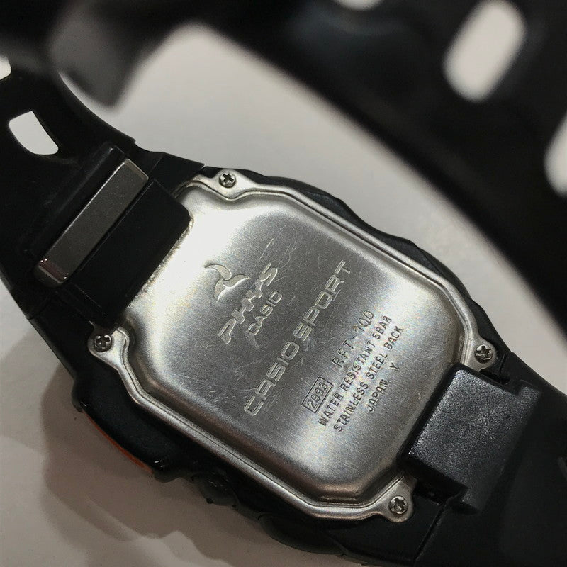 【中古品】【メンズ】 CASIO カシオ RFT-100 PHYS TIMERS11 腕時計 時計 BLACK 本体のみ ※キズ・汚れ・埃付着あり 197-261014-io-08-fuzh カラー：ブラック 万代Net店