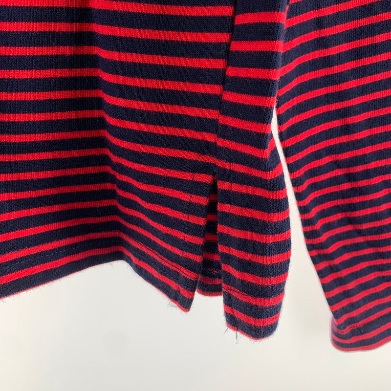 【中古品】【メンズ】 87MM パルチルエムエム UNBALANCED M STRIPE-T RED.NAVY ボーダー アシンメトリー アシメ 切替 ロングTシャツ ロンT 男性 ※汚れあり 147-260927-io-10-fuzh サイズ：L カラー：レッドネイビー 万代Net店