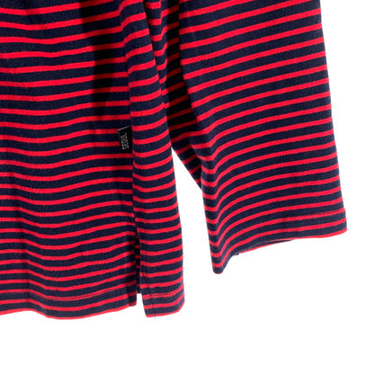 【中古品】【メンズ】 87MM パルチルエムエム UNBALANCED M STRIPE-T RED.NAVY ボーダー アシンメトリー アシメ 切替 ロングTシャツ ロンT 男性 ※汚れあり 147-260927-io-10-fuzh サイズ：L カラー：レッドネイビー 万代Net店