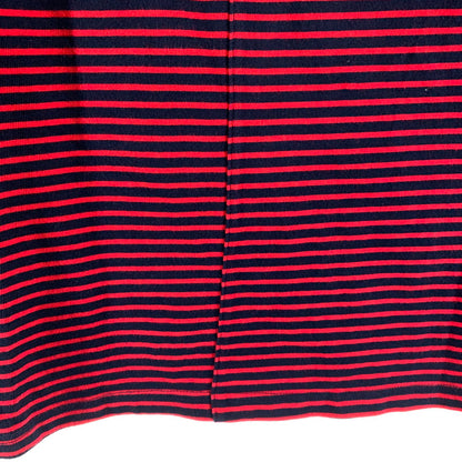 【中古品】【メンズ】 87MM パルチルエムエム UNBALANCED M STRIPE-T RED.NAVY ボーダー アシンメトリー アシメ 切替 ロングTシャツ ロンT 男性 ※汚れあり 147-260927-io-10-fuzh サイズ：L カラー：レッドネイビー 万代Net店
