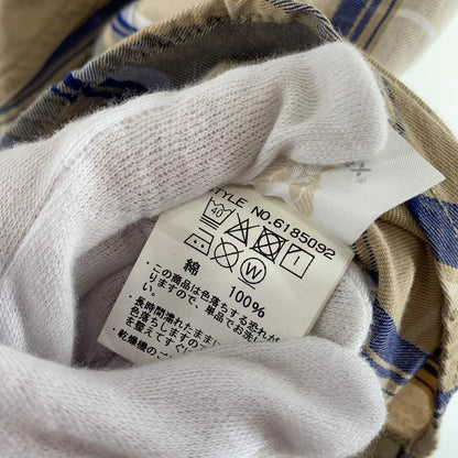【中古品】【メンズ】 AVIREX アヴィレックス 6185092 EMBROIDERED CHECK SHIRT チェックシャツ 長袖シャツ BEIGE 男性 145-260927-io-13-fuzh サイズ：L カラー：ベージュ 万代Net店