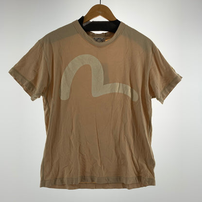 【中古品】【メンズ】 EVISU エヴィス 半袖Tシャツ Tシャツ BEIGE フロントロゴ 男性 ※使用感あり 145-260927-io-15-fuzh サイズ：38 カラー：ベージュ 万代Net店