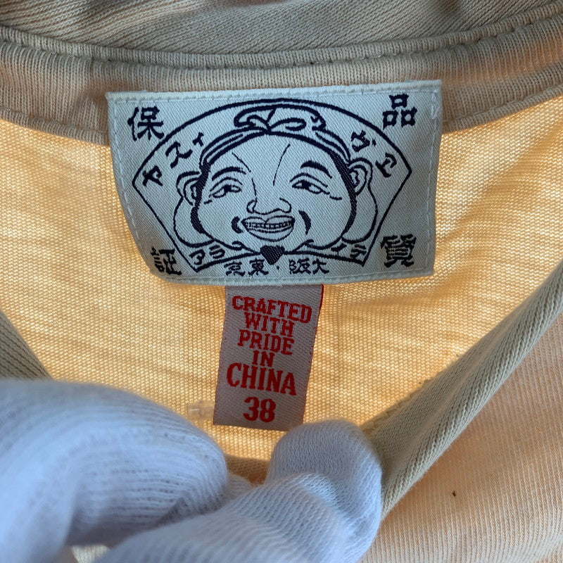 【中古品】【メンズ】 EVISU エヴィス 半袖Tシャツ Tシャツ BEIGE フロントロゴ 男性 ※使用感あり 145-260927-io-15-fuzh サイズ：38 カラー：ベージュ 万代Net店