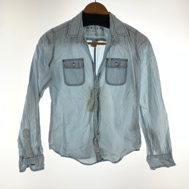 【中古品】【メンズ】 FRANK ＆EILEEN フランク＆アイリーン コットンシャツ BLUE 長袖シャツ 男性 141-260927-io-18-fuzh サイズ：XS カラー：ブルー 万代Net店