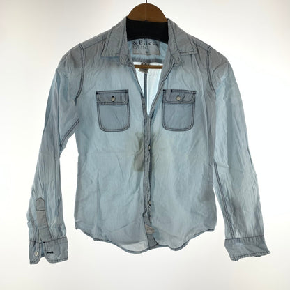 【中古品】【メンズ】 FRANK ＆EILEEN フランク＆アイリーン コットンシャツ BLUE 長袖シャツ 男性 141-260927-io-18-fuzh サイズ：XS カラー：ブルー 万代Net店