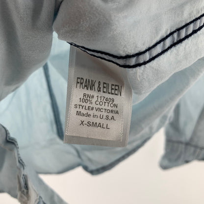 【中古品】【メンズ】 FRANK ＆EILEEN フランク＆アイリーン コットンシャツ BLUE 長袖シャツ 男性 141-260927-io-18-fuzh サイズ：XS カラー：ブルー 万代Net店