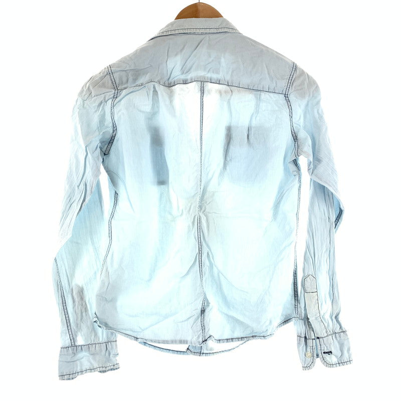 【中古品】【メンズ】 FRANK ＆EILEEN フランク＆アイリーン コットンシャツ BLUE 長袖シャツ 男性 141-260927-io-18-fuzh サイズ：XS カラー：ブルー 万代Net店
