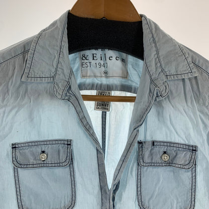 【中古品】【メンズ】 FRANK ＆EILEEN フランク＆アイリーン コットンシャツ BLUE 長袖シャツ 男性 141-260927-io-18-fuzh サイズ：XS カラー：ブルー 万代Net店