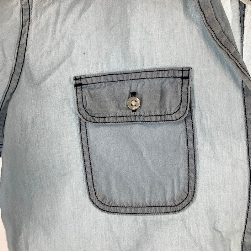 【中古品】【メンズ】 FRANK ＆EILEEN フランク＆アイリーン コットンシャツ BLUE 長袖シャツ 男性 141-260927-io-18-fuzh サイズ：XS カラー：ブルー 万代Net店