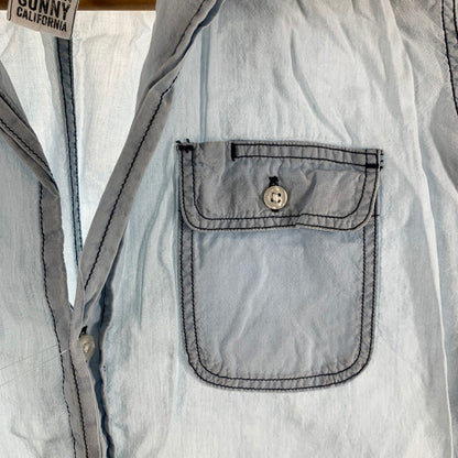 【中古品】【メンズ】 FRANK ＆EILEEN フランク＆アイリーン コットンシャツ BLUE 長袖シャツ 男性 141-260927-io-18-fuzh サイズ：XS カラー：ブルー 万代Net店