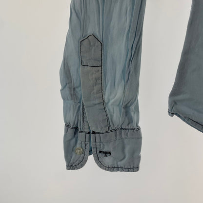 【中古品】【メンズ】 FRANK ＆EILEEN フランク＆アイリーン コットンシャツ BLUE 長袖シャツ 男性 141-260927-io-18-fuzh サイズ：XS カラー：ブルー 万代Net店