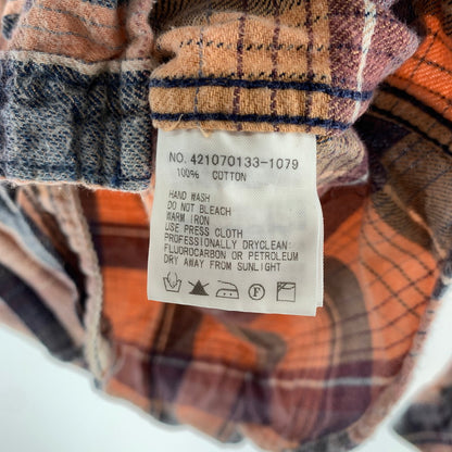 【中古品】【メンズ】 R.H VINTAGE ロンハーマンヴィンテージ チェックシャツ 長袖シャツ ORANGE 男性 ※使用感あり 141-260927-io-17-fuzh サイズ：XS カラー：オレンジ 万代Net店