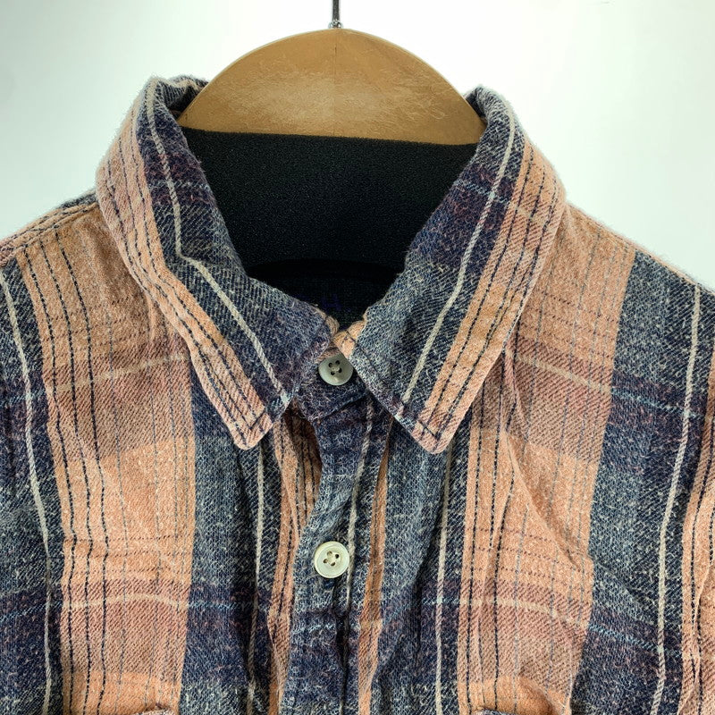【中古品】【メンズ】 R.H VINTAGE ロンハーマンヴィンテージ チェックシャツ 長袖シャツ ORANGE 男性 ※使用感あり 141-260927-io-17-fuzh サイズ：XS カラー：オレンジ 万代Net店