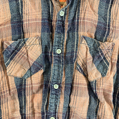 【中古品】【メンズ】 R.H VINTAGE ロンハーマンヴィンテージ チェックシャツ 長袖シャツ ORANGE 男性 ※使用感あり 141-260927-io-17-fuzh サイズ：XS カラー：オレンジ 万代Net店