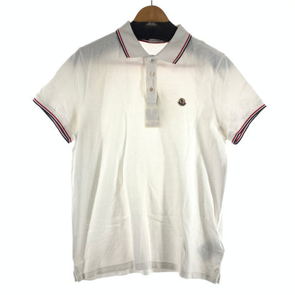 【中古品】【メンズ】 MONCLER モンクレール E10918345600-84556 POLO SHIRT ポロシャツ ポロ シャツ 半袖 ティップライン WHITE 男性 141-260927-io-22-fuzh サイズ：L カラー：ホワイト 万代Net店