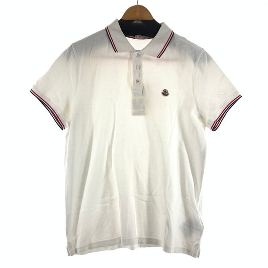 【中古品】【メンズ】 MONCLER モンクレール E10918345600-84556 POLO SHIRT ポロシャツ ポロ シャツ 半袖 ティップライン WHITE 男性 141-260927-io-22-fuzh サイズ：L カラー：ホワイト 万代Net店