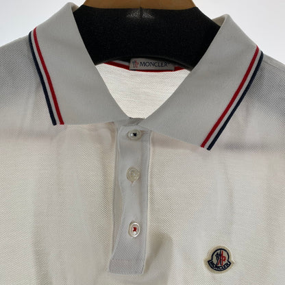 【中古品】【メンズ】 MONCLER モンクレール E10918345600-84556 POLO SHIRT ポロシャツ ポロ シャツ 半袖 ティップライン WHITE 男性 141-260927-io-22-fuzh サイズ：L カラー：ホワイト 万代Net店