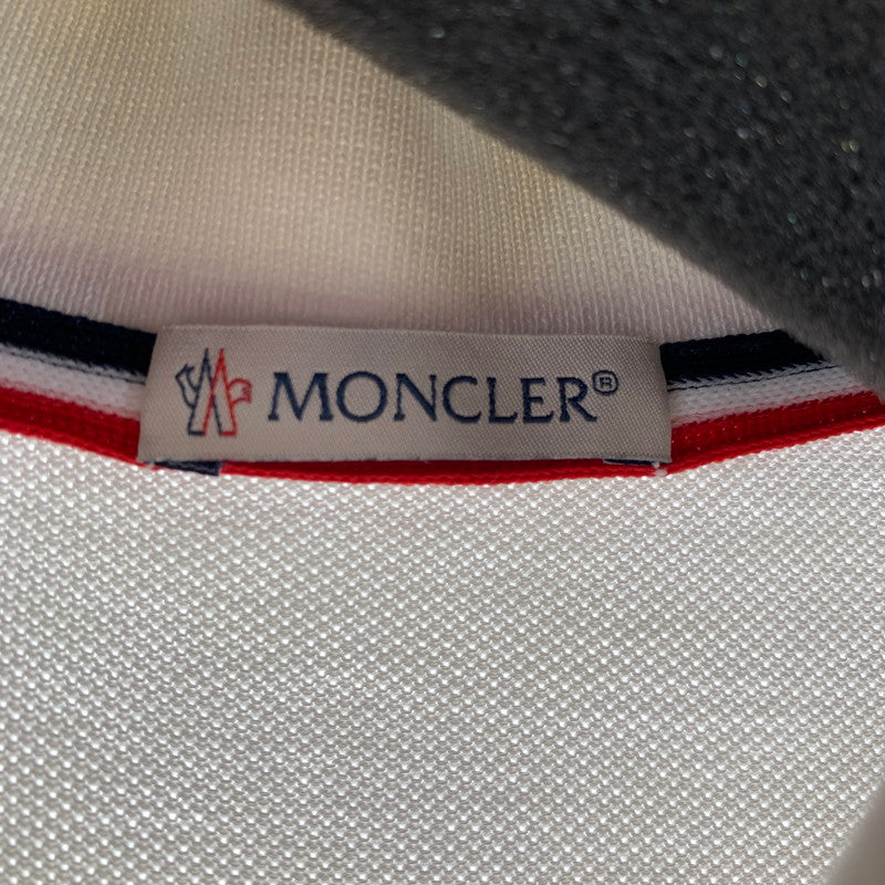【中古品】【メンズ】 MONCLER モンクレール E10918345600-84556 POLO SHIRT ポロシャツ ポロ シャツ 半袖 ティップライン WHITE 男性 141-260927-io-22-fuzh サイズ：L カラー：ホワイト 万代Net店