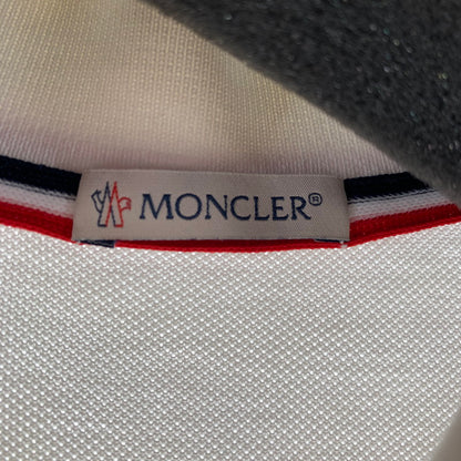 【中古品】【メンズ】 MONCLER モンクレール E10918345600-84556 POLO SHIRT ポロシャツ ポロ シャツ 半袖 ティップライン WHITE 男性 141-260927-io-22-fuzh サイズ：L カラー：ホワイト 万代Net店